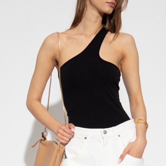 NWT HELMUT LANG Cutout One-Shoulder Tank Top - Black | Size: Xs/S | Tank top - Picture 8 of 9